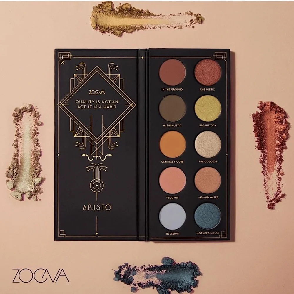 Zoeva Aristo Eyeshadow Palette Matte Shimmer & Metallic Shades 10 Pan Makeup NEW